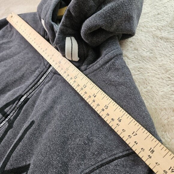 G-Star Raw Hoodie Big Logo Spellout Gray Full Zip Long Sleeve Sweatshirt Men's M - Picture 4 of 10